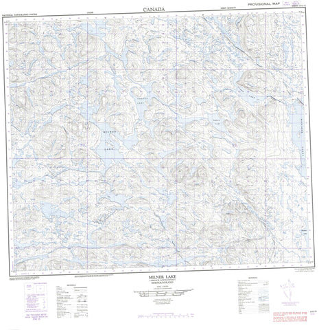 023G15 Milner Lake Canadian topographic map, 1:50,000 scale