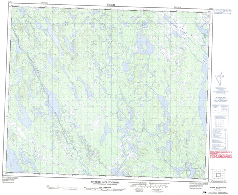 023H03 Riviere Aux Poissons Canadian topographic map, 1:50,000 scale