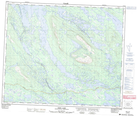 023H13 Sims Lake Canadian topographic map, 1:50,000 scale