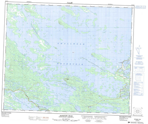 023H14 Sandgrit Peak Canadian topographic map, 1:50,000 scale