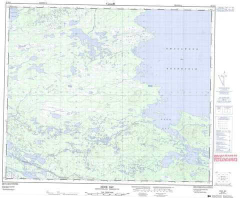 023H16 Hook Bay Canadian topographic map, 1:50,000 scale