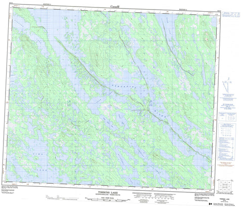 023I04 Timmins Lake Canadian topographic map, 1:50,000 scale