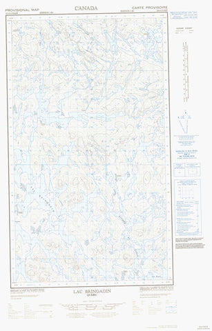 023J13E Lac Bringadin Canadian topographic map, 1:50,000 scale
