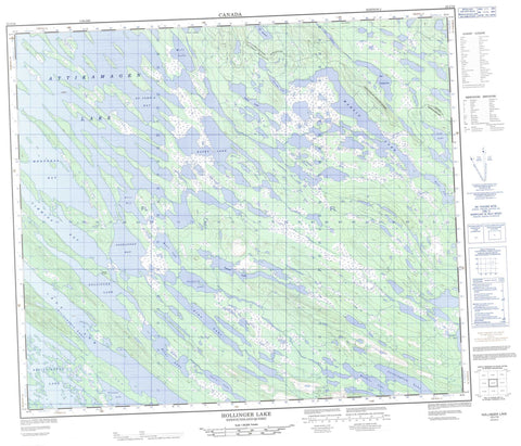 023J16 Hollinger Lake Canadian topographic map, 1:50,000 scale