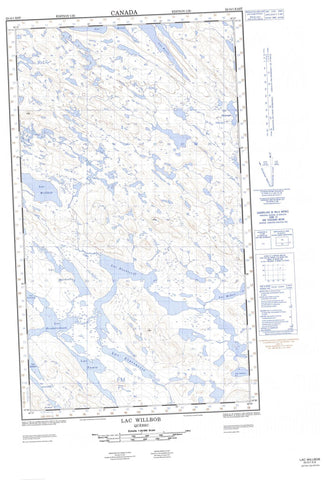 023O01E Lac Willbob Canadian topographic map, 1:50,000 scale