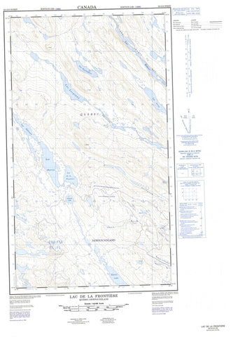 023O03W Lac De La Frontiere Canadian topographic map, 1:50,000 scale