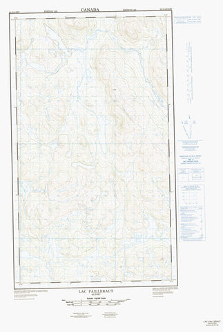 023O04E Lac Pailleraut Canadian topographic map, 1:50,000 scale