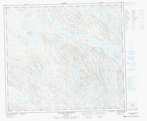 023O14 Collines Corrugated Canadian topographic map, 1:50,000 scale