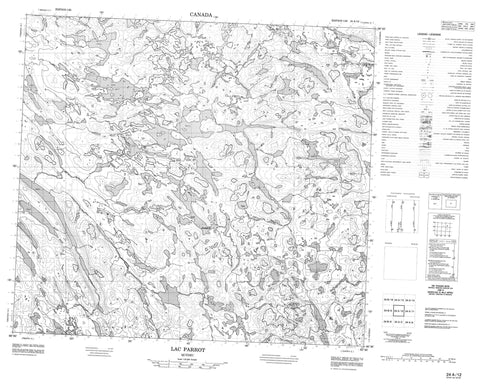 024A12 Lac Parrot Canadian topographic map, 1:50,000 scale