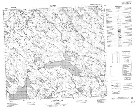 024B09 Lac Ninawawe Canadian topographic map, 1:50,000 scale