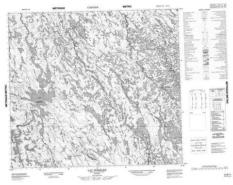 024B11 Lac Wheeler Canadian topographic map, 1:50,000 scale