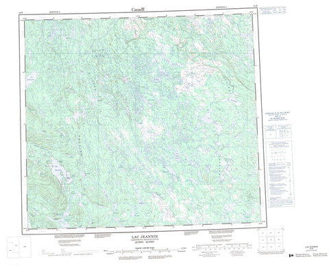 024B Lac Jeannin Canadian topographic map, 1:250,000 scale
