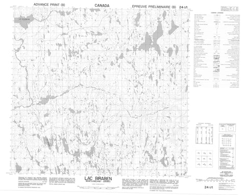 024I01 Lac Biraben Canadian topographic map, 1:50,000 scale