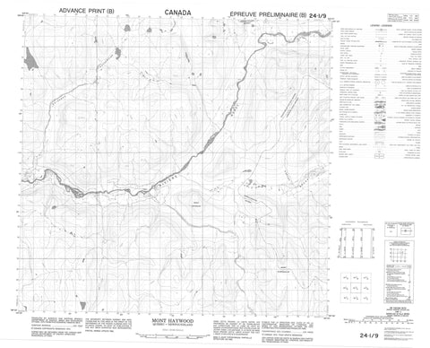 024I09 Mont Haywood Canadian topographic map, 1:50,000 scale