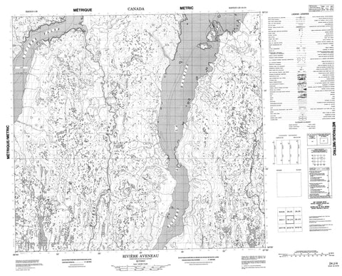 024J04 Riviere Aveneau Canadian topographic map, 1:50,000 scale