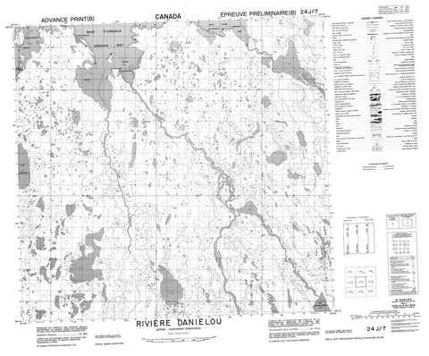 024J07 Riviere Danielou Canadian topographic map, 1:50,000 scale