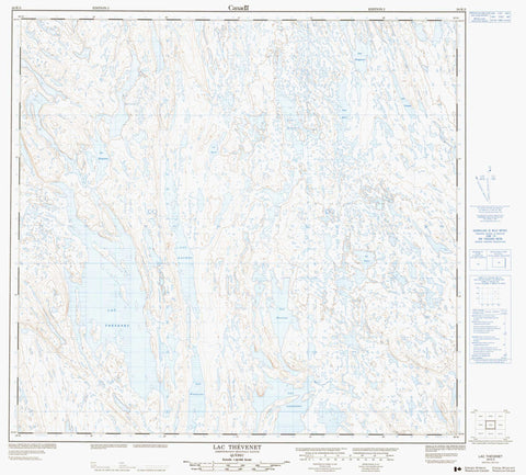 024K03 Lac Thevenet Canadian topographic map, 1:50,000 scale
