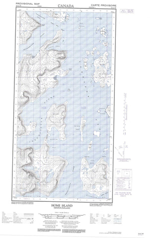 025A01W Home Island Canadian topographic map, 1:50,000 scale