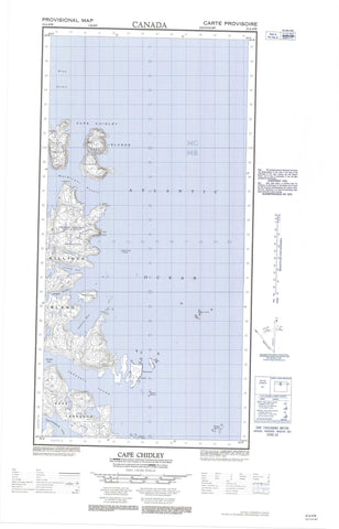 025A08W Cape Chidley Canadian topographic map, 1:50,000 scale
