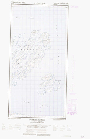 025A10E Button Islands Canadian topographic map, 1:50,000 scale