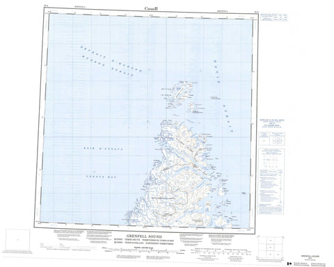 025A Grenfell Sound Canadian topographic map, 1:250,000 scale