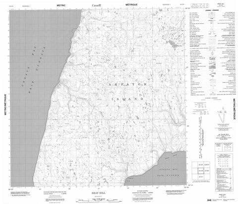 025C08 Bray Hill Canadian topographic map, 1:50,000 scale