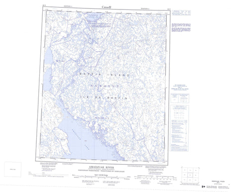 026E Amadjuak River Canadian topographic map, 1:250,000 scale