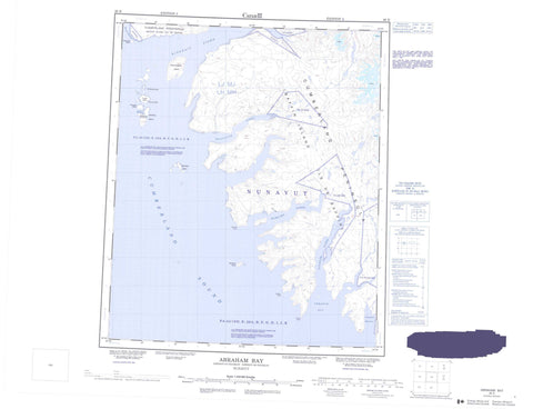 026H Abraham Bay Canadian topographic map, 1:250,000 scale
