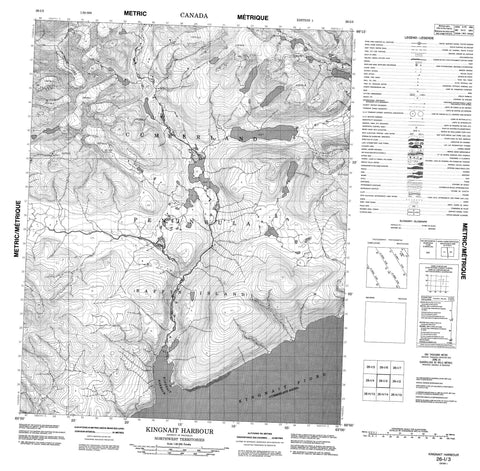 026I03 Kingnait Harbour Canadian topographic map, 1:50,000 scale