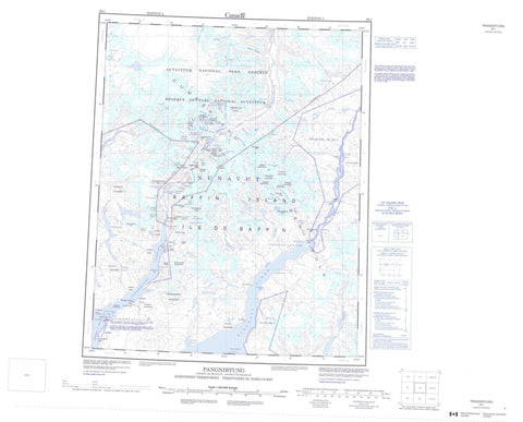 026I Pangnirtung Canadian topographic map, 1:250,000 scale