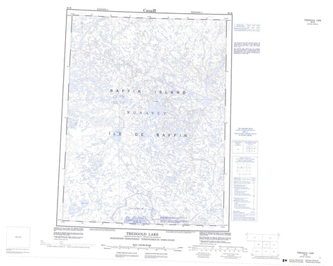 026M Tredgold Lake Canadian topographic map, 1:250,000 scale