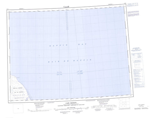 027E Cape Hewett Canadian topographic map, 1:250,000 scale