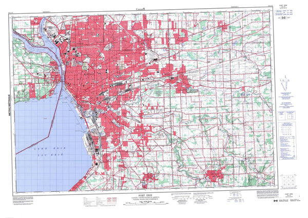 030L15 Fort Erie Canadian topographic map, 1:50,000 scale