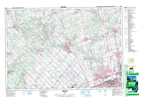 030M13 Bolton Canadian topographic map, 1:50,000 scale