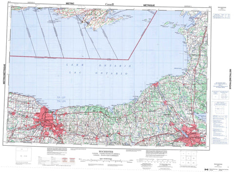 030N Rochester Canadian topographic map, 1:250,000 scale