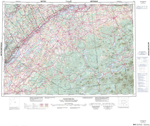 031B Ogdensburg Canadian topographic map, 1:250,000 scale