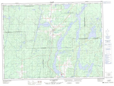 031M14 Lac Barriere Canadian topographic map, 1:50,000 scale