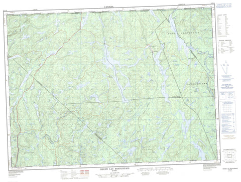 031P16 Grand Lac Bostonnais Canadian topographic map, 1:50,000 scale