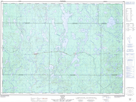 032B03 Clova Canadian topographic map, 1:50,000 scale