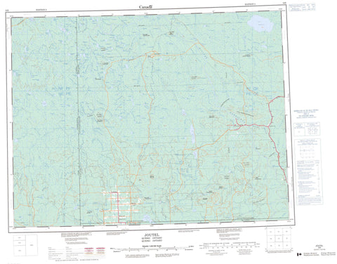 032E Joutel Canadian topographic map, 1:250,000 scale