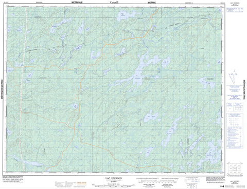 032G11 Lac Dickson Canadian topographic map, 1:50,000 scale