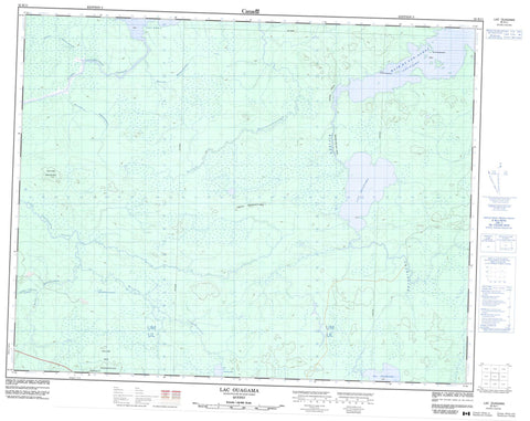 032K11 Lac Ouagama Canadian topographic map, 1:50,000 scale