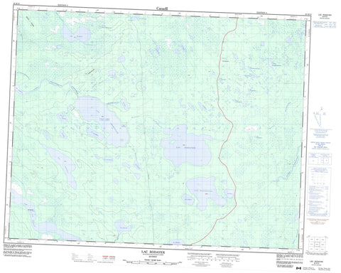 032K13 Lac Rodayer Canadian topographic map, 1:50,000 scale