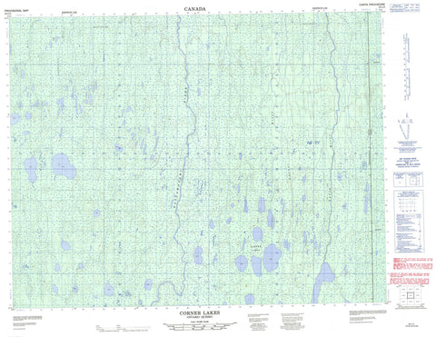 032L05 Corner Lakes Canadian topographic map, 1:50,000 scale