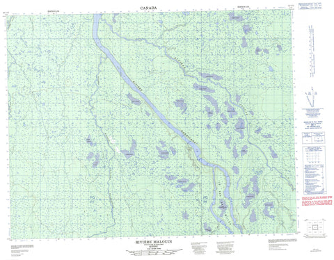 032L11 Riviere Malouin Canadian topographic map, 1:50,000 scale