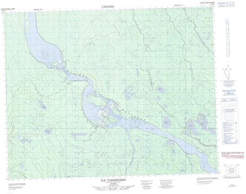 032M02 Ile D Herbomez Canadian topographic map, 1:50,000 scale