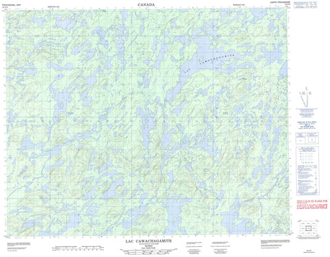 032O09 Lac Cawachagamite Canadian topographic map, 1:50,000 scale