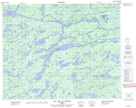 032O16 Lac De La Maree Canadian topographic map, 1:50,000 scale