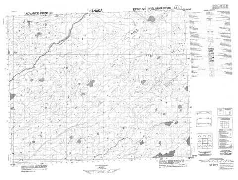 033D09 Canadian topographic map, 1:50,000 scale