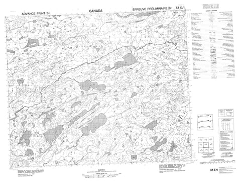 033E01 Canadian topographic map, 1:50,000 scale